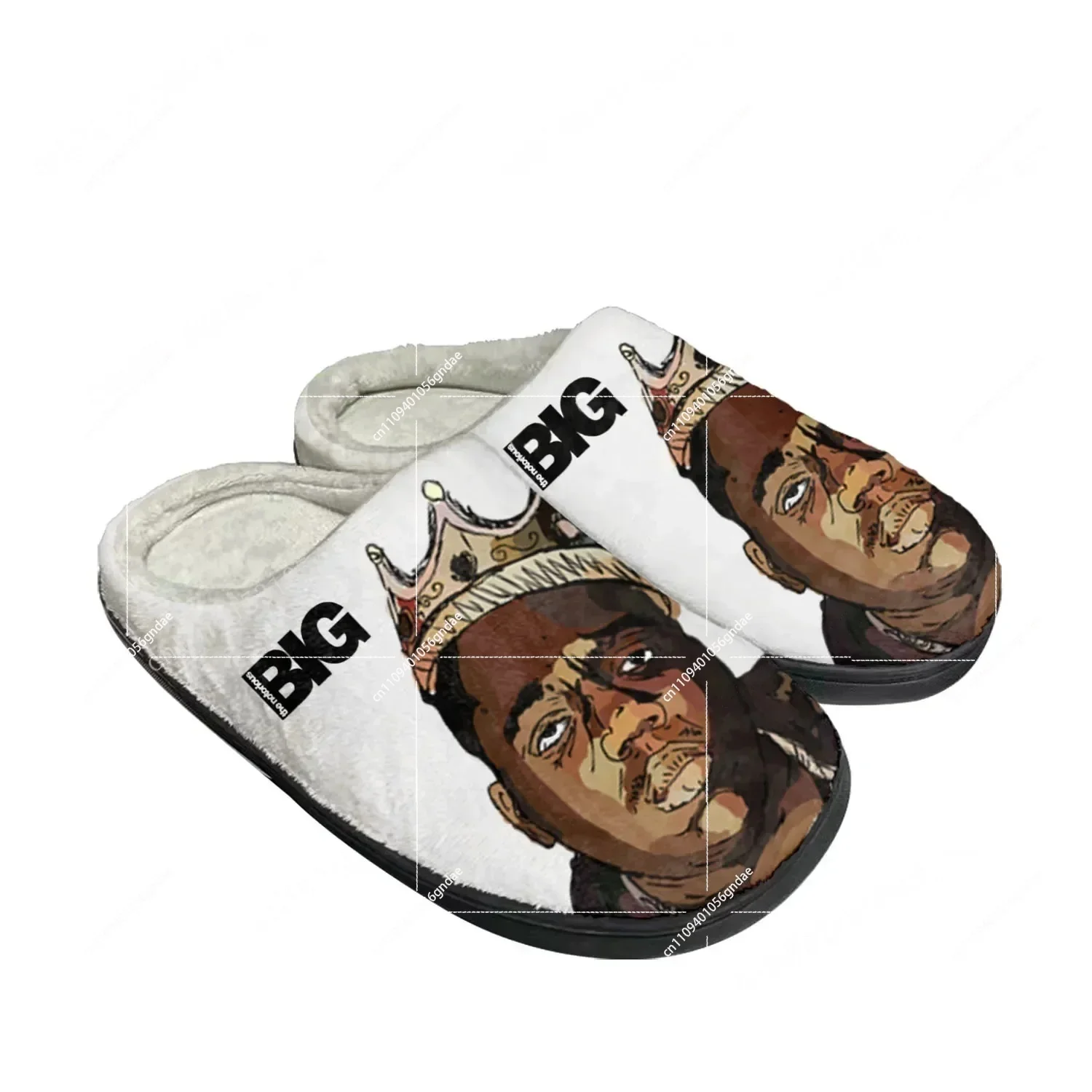 Men Shoes Trends - Klapki Domowe Bawełniane z Nadrukiem Rapperów