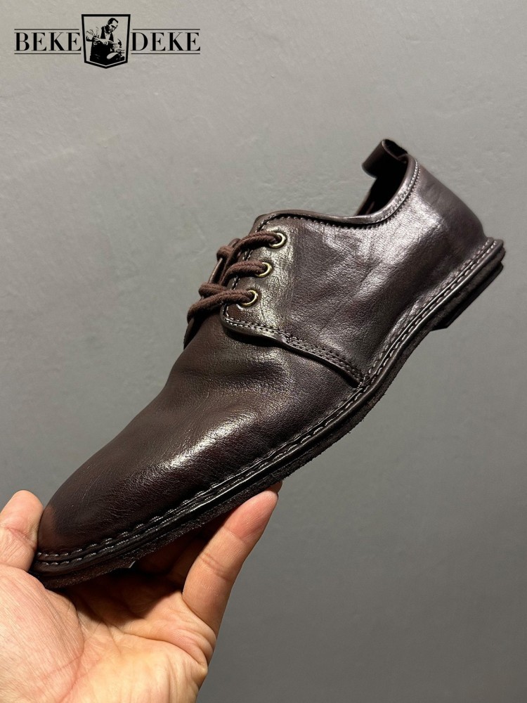 Men Shoes For Office Work - Męskie buty vintage ze skóry naturalnej