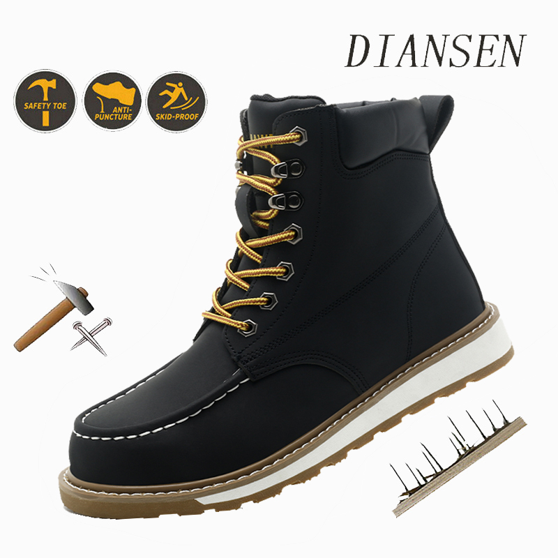 Men'S Shoes No Laces - Męskie buty robocze wysokie z metalowym