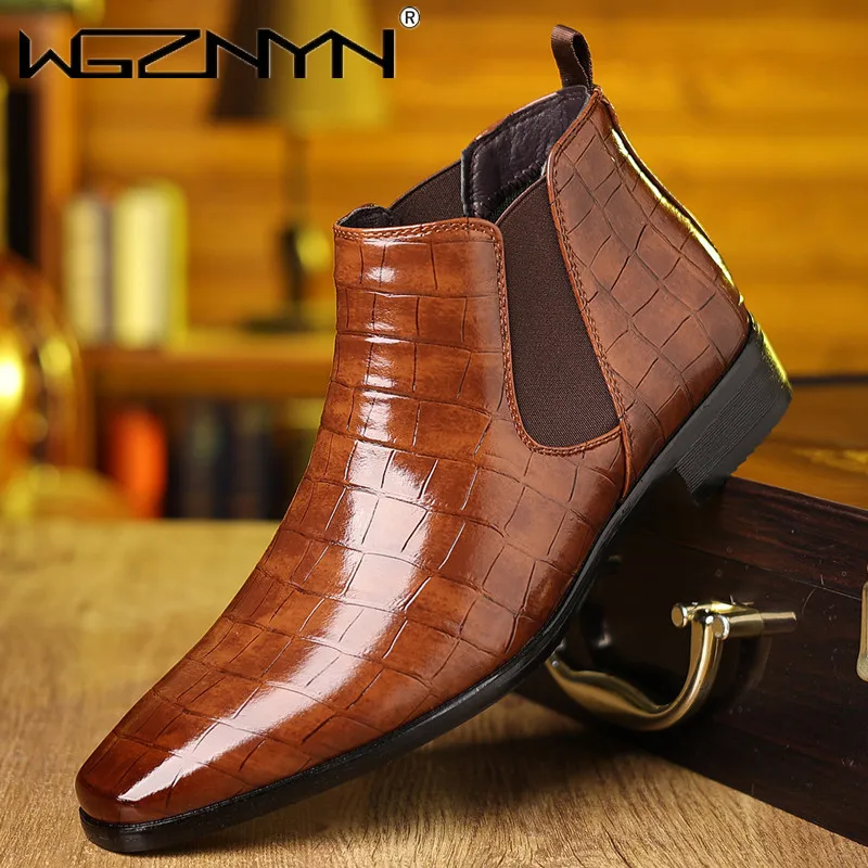 Men Shoes Formal - Luksusowe męskie botki Chelsea w rozmiarach