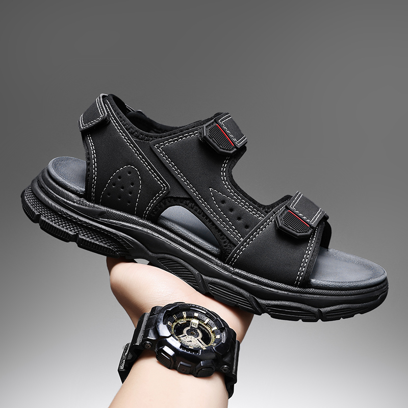 Men Shoes Velcro - Męskie sandały outdoorowe z regulowanymi paskami
