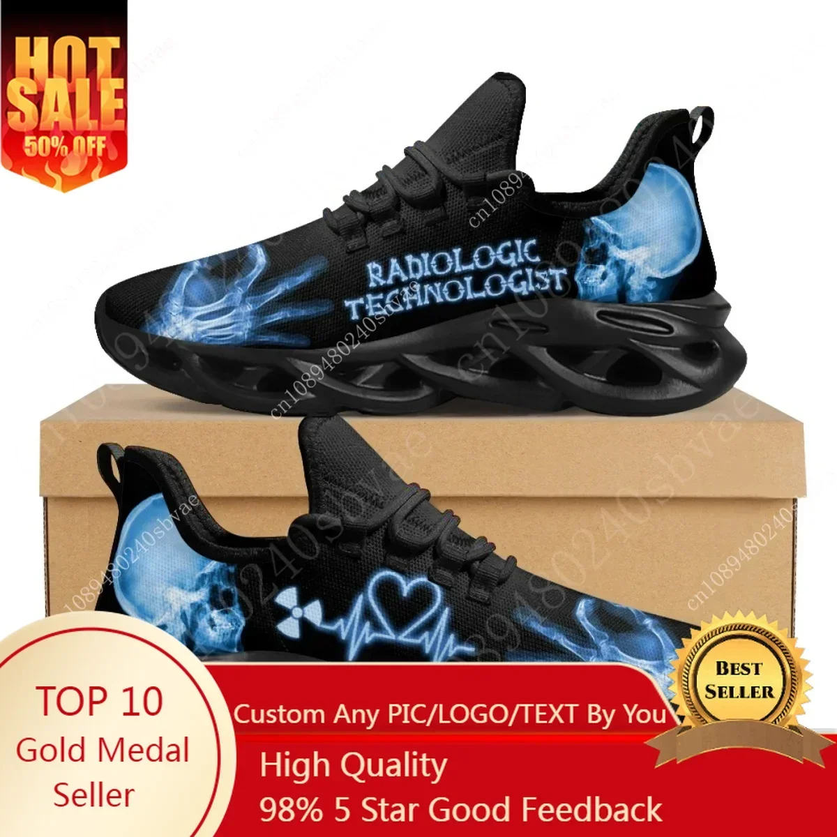 Men'S Shoes No Laces - Buty sportowe dla techników radiologii, męskie
