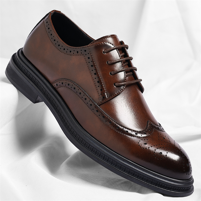 Men Shoes Uk - Męskie skórzane buty typu brogs, modne,