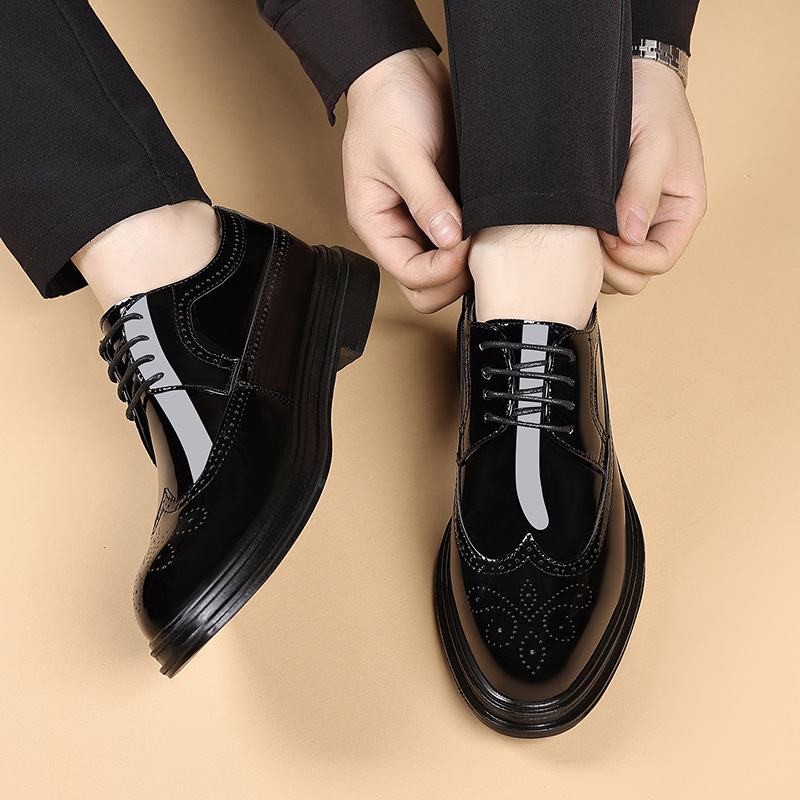 Męskie lakierowane buty wizyto – Men Shoes Formal recenzja i cena