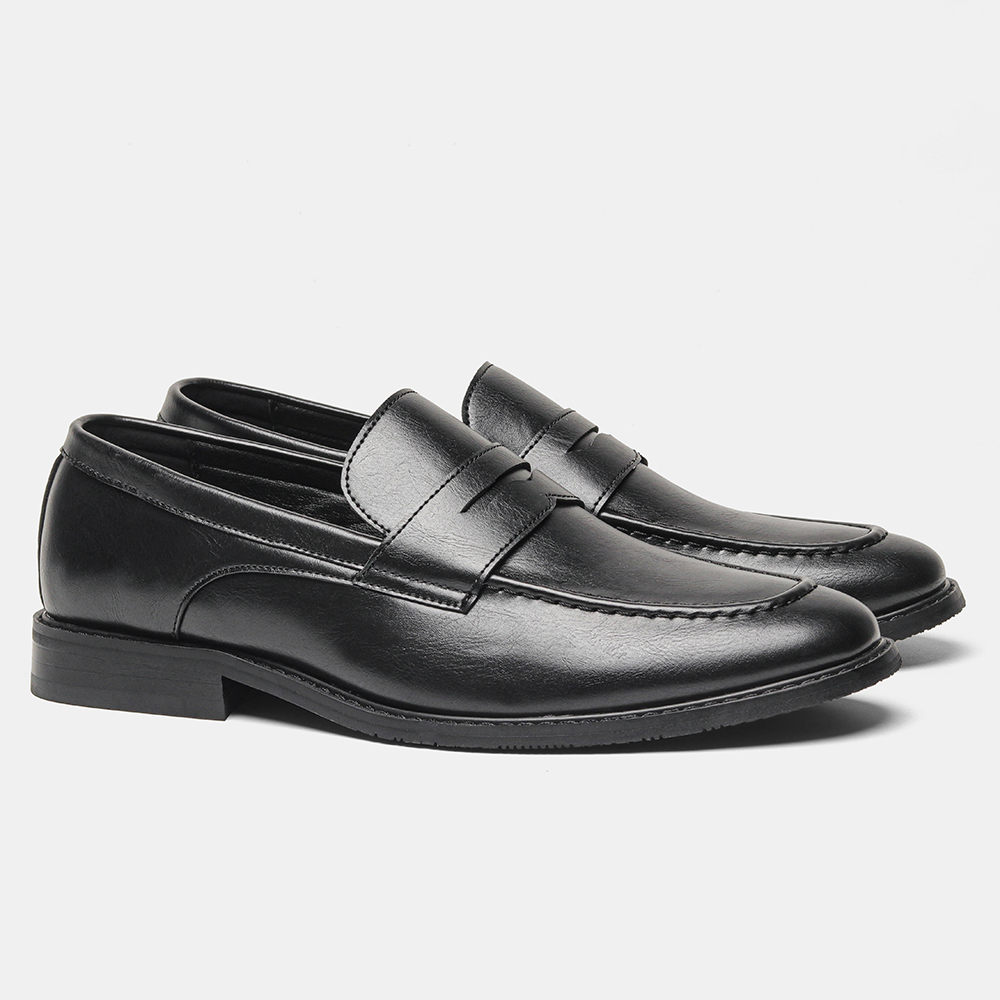 Męskie czarne mokasyny penny,  – Men Shoes For Office Work recenzja i cena