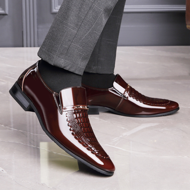 Mężczyźni Skórzane Buty Patent – Men Shoes For Office Work recenzja i cena