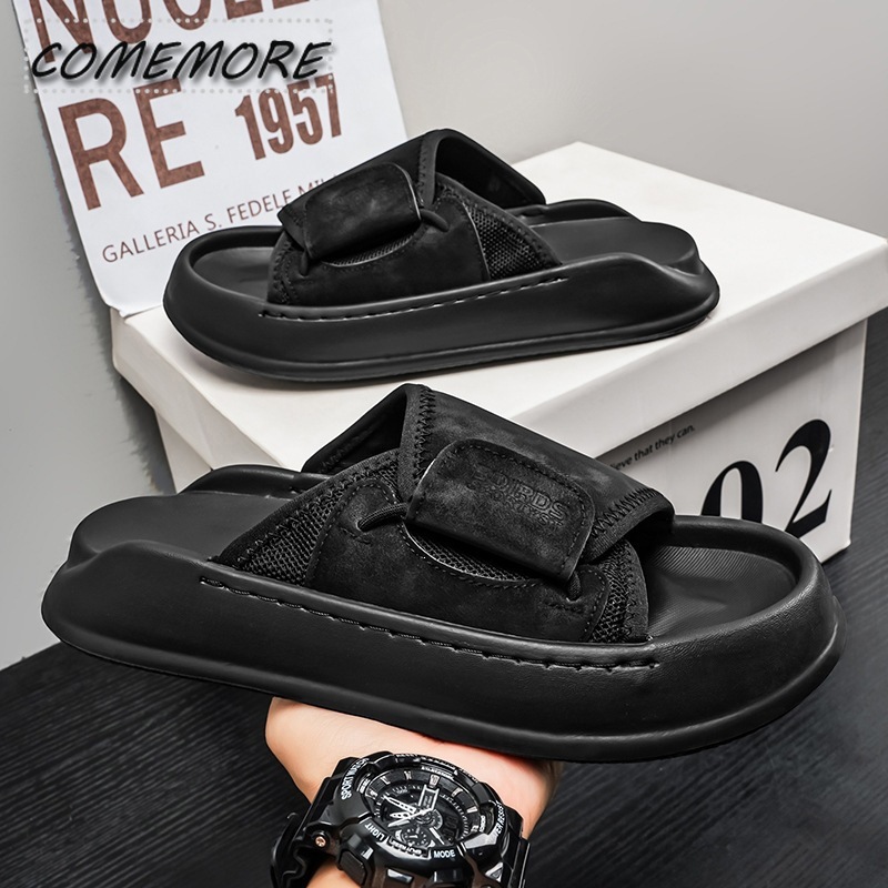 Comemore Męskie Klapki na Grub – Men Shoes Velcro recenzja i cena