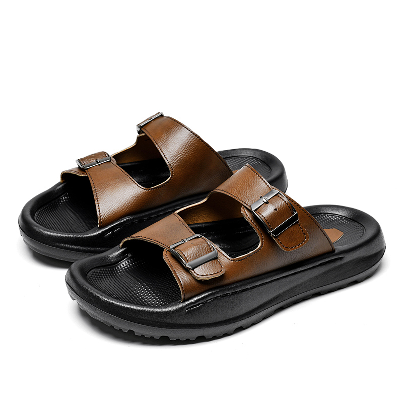 Męskie sandały wsuwane skórzan – Men Shoes Velcro recenzja i cena