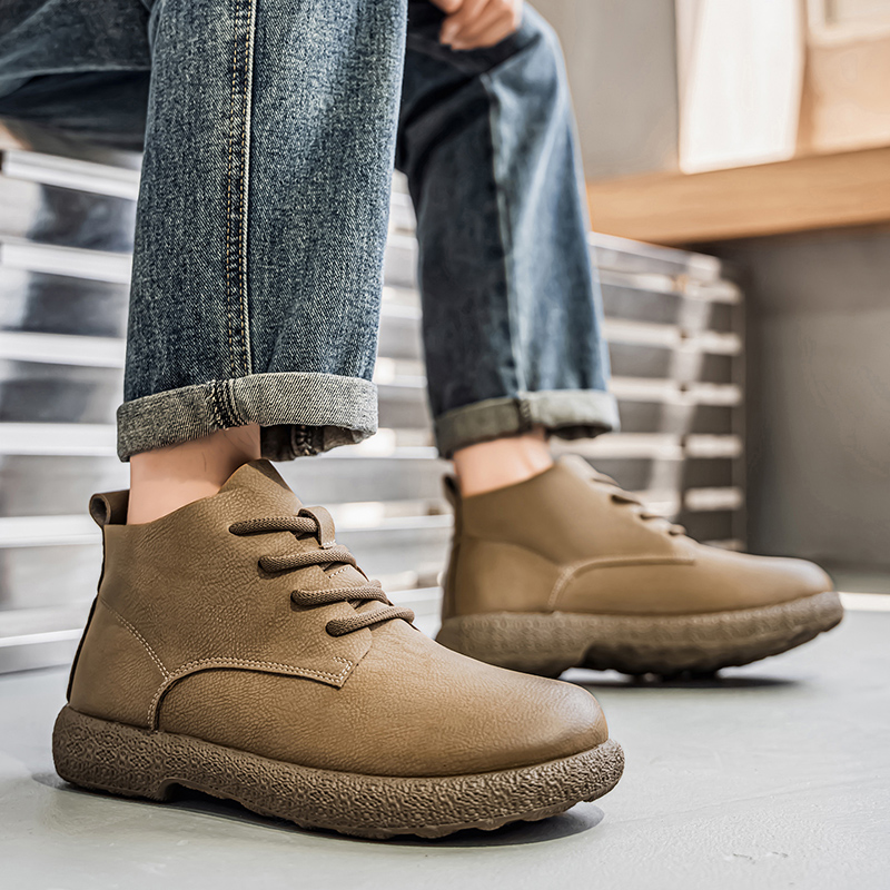 Męskie botki do kostki, brązow – Men Shoes Trends recenzja i cena