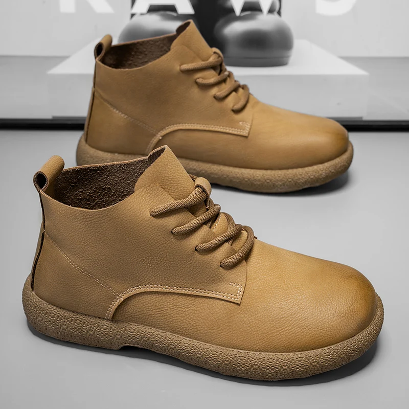 Męskie botki do kostki, brązow – Men Shoes Trends recenzja i cena