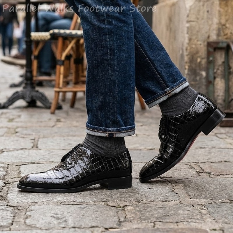 Męskie buty oxford ze skóry la – Men Shoes Formal recenzja i cena