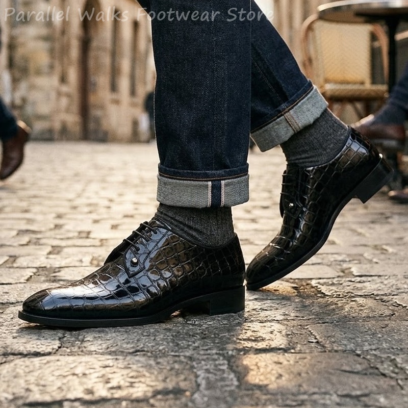 Męskie buty oxford ze skóry la – Men Shoes Formal recenzja i cena