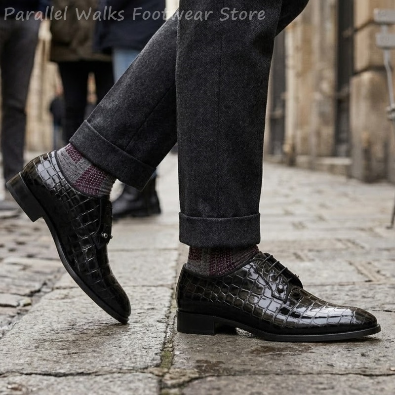 Męskie buty oxford ze skóry la – Men Shoes Formal recenzja i cena
