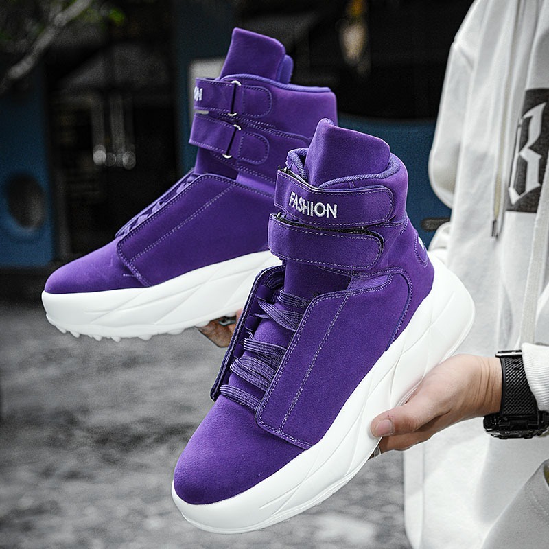 Fioletowe sneakersy męskie z w – Men Shoes Velcro recenzja i cena