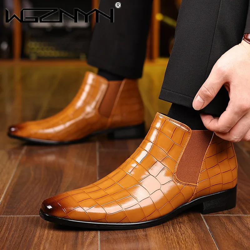 Luksusowe męskie botki Chelsea – Men Shoes Formal recenzja i cena