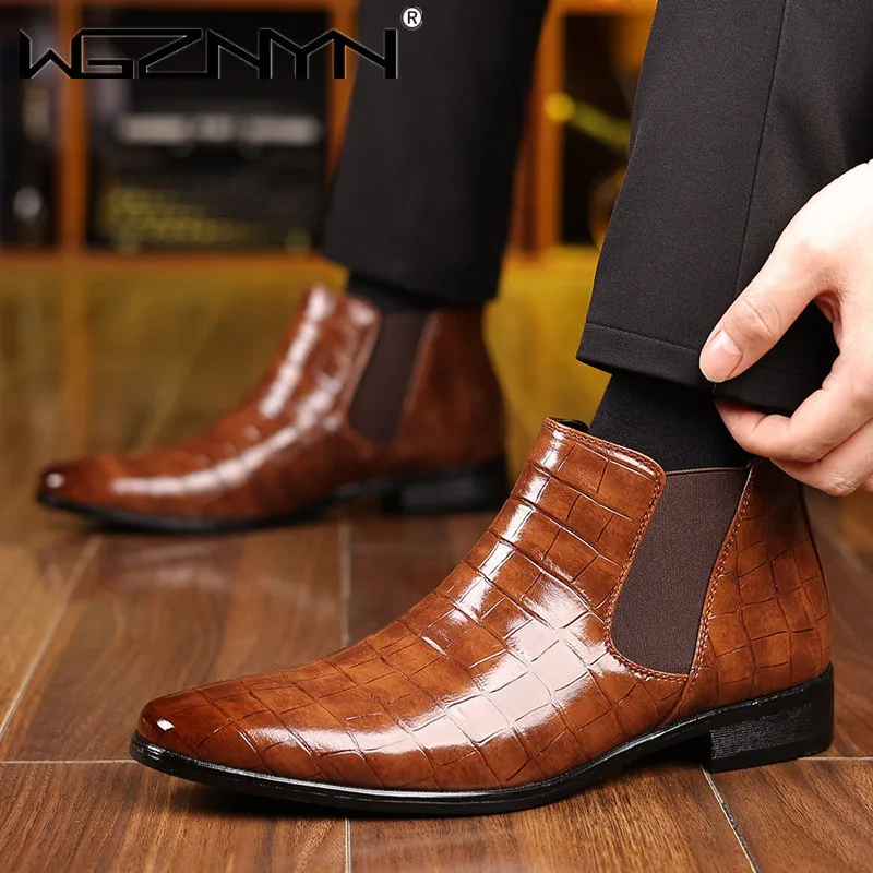 Luksusowe męskie botki Chelsea – Men Shoes Formal recenzja i cena