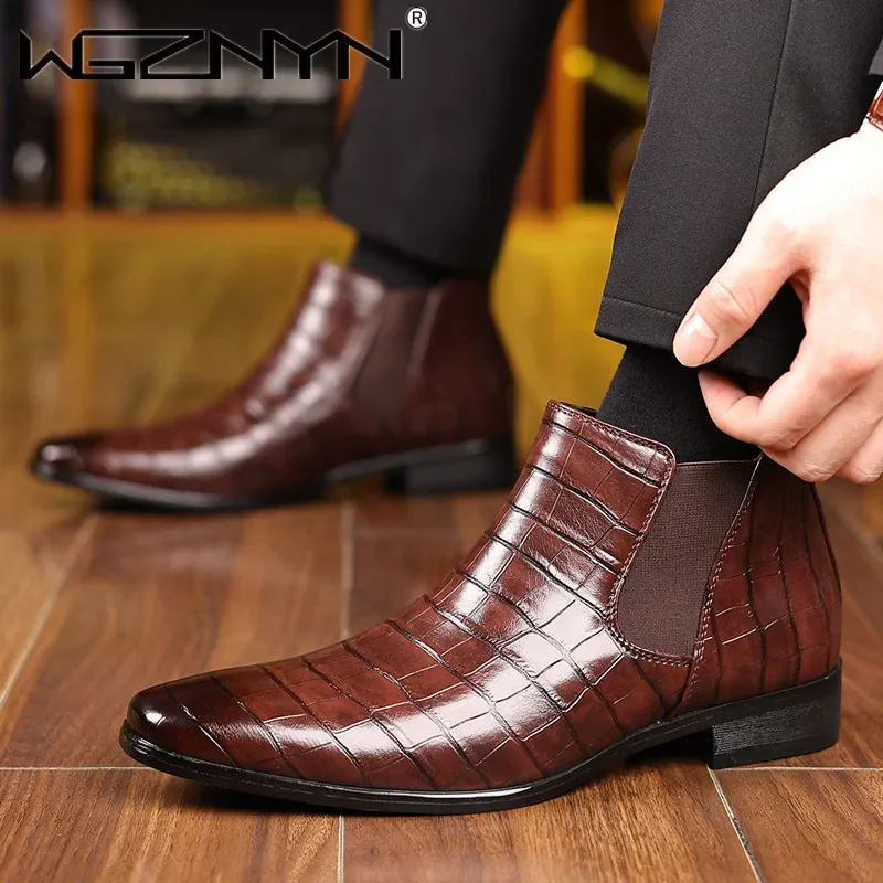 Luksusowe męskie botki Chelsea – Men Shoes Formal recenzja i cena