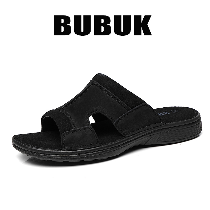 Męskie skórzane klapki Bubuk d – Men Shoes Velcro recenzja i cena
