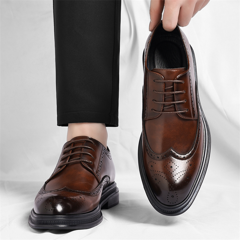 Męskie skórzane buty typu brog – Men Shoes Uk recenzja i cena