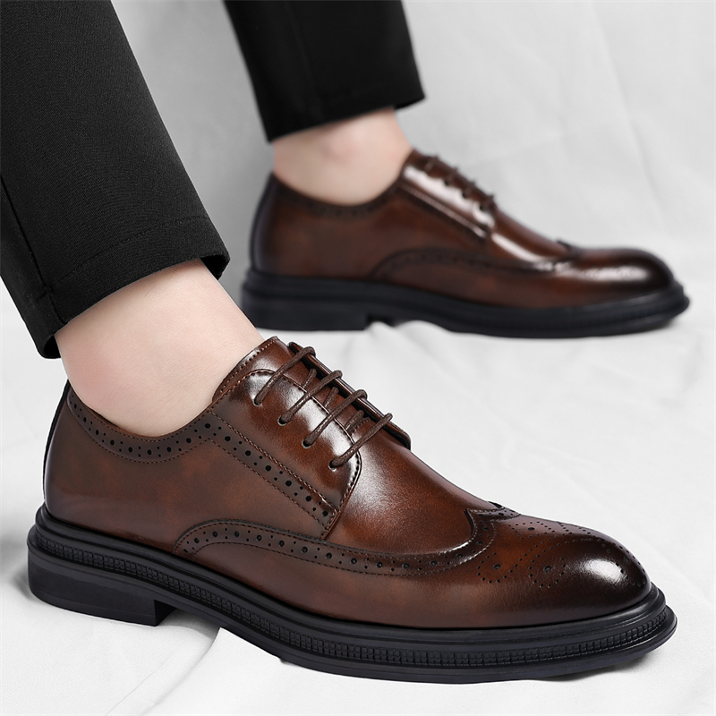 Męskie skórzane buty typu brog – Men Shoes Uk recenzja i cena