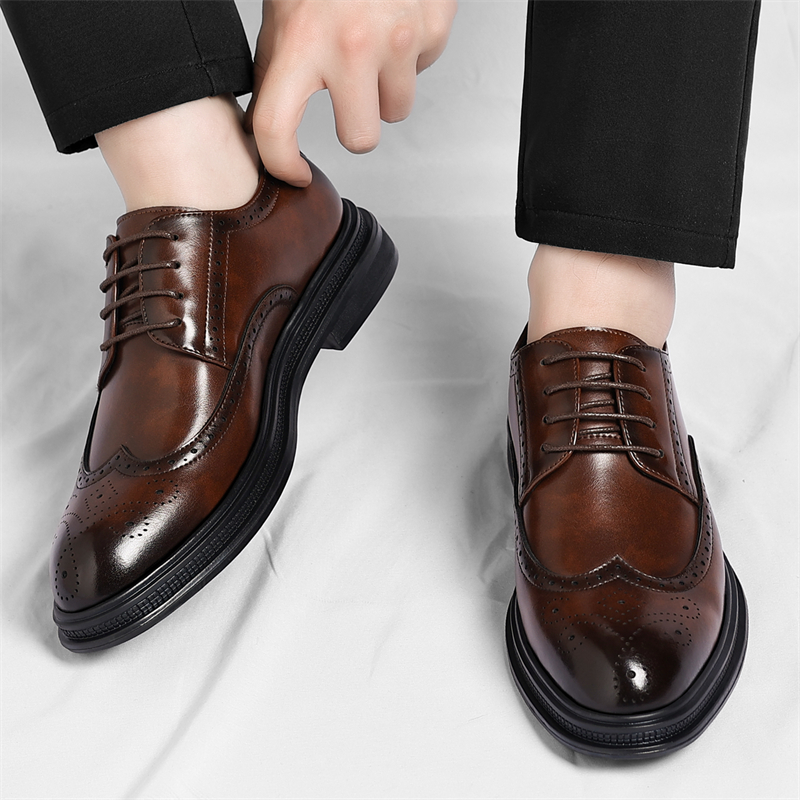 Męskie skórzane buty typu brog – Men Shoes Uk recenzja i cena